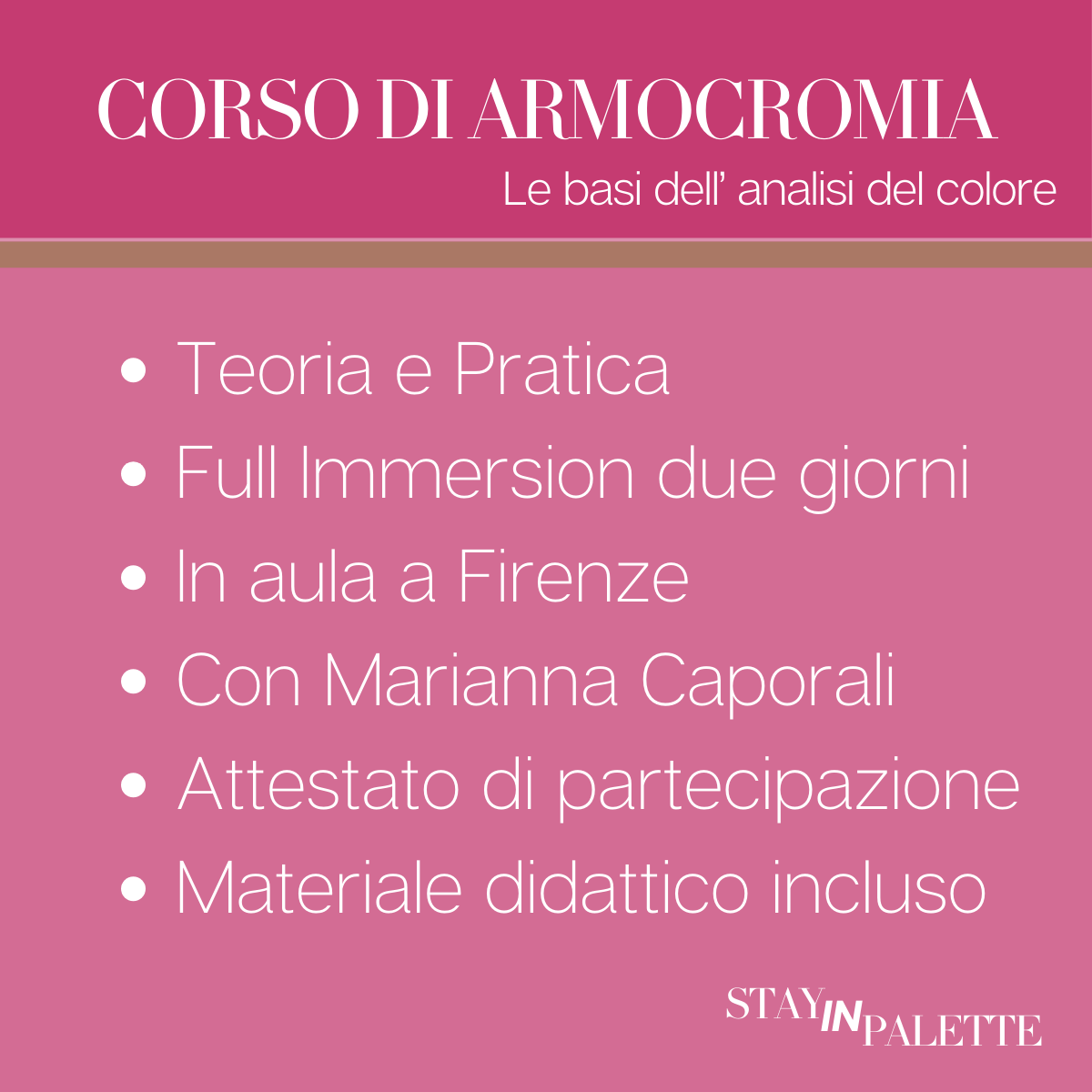 Corso di Armocromia, per cominciare