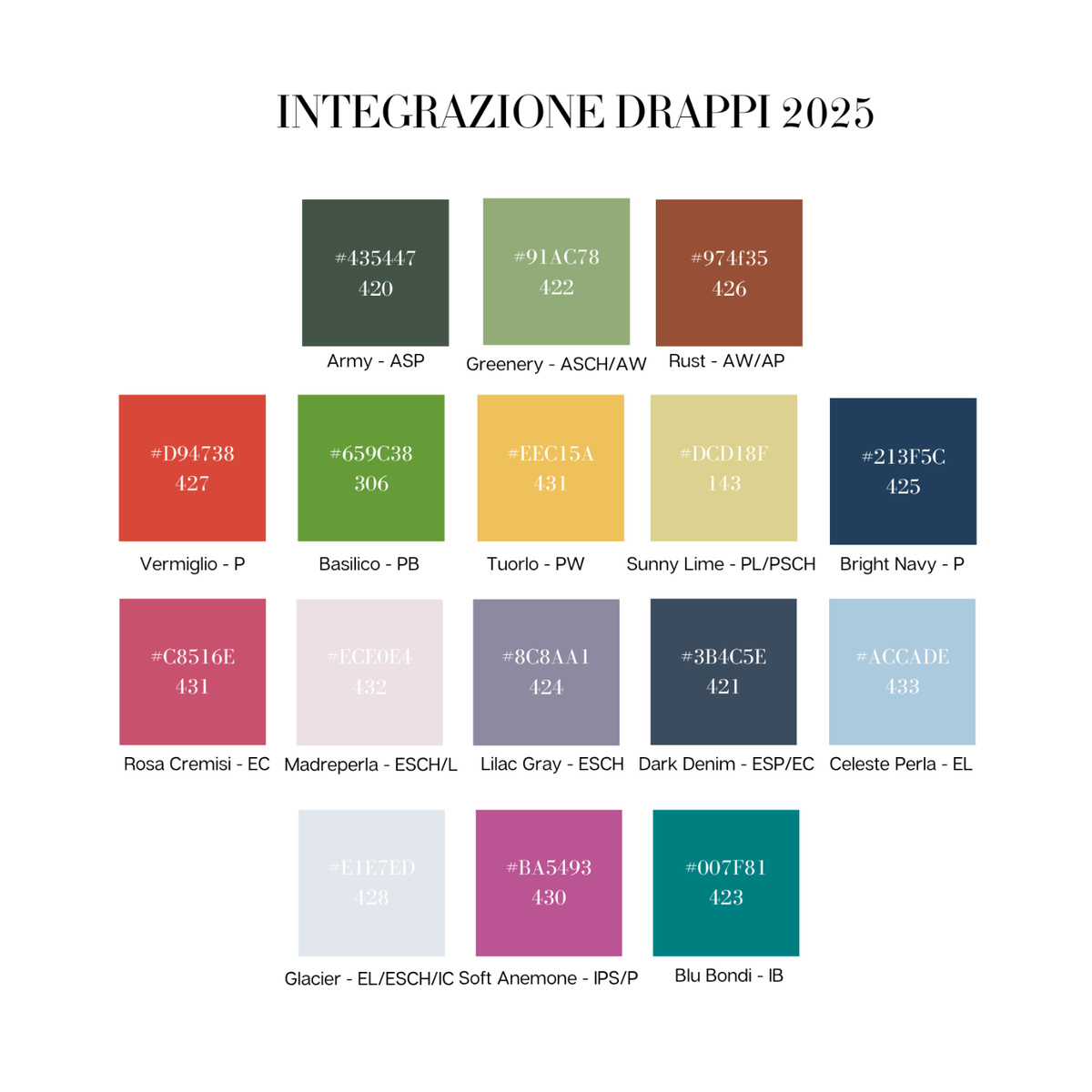 Integrazione 2025 - 16 Drappi per Armocromia
